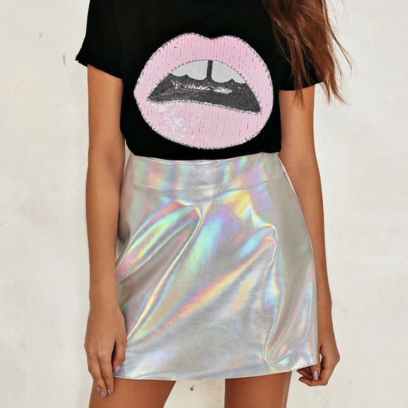 COPY - Holographic Mini Skirt | DAPHNEA - Picture 1 of 5